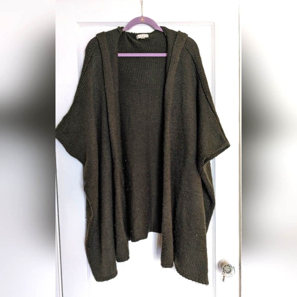 Knit Green Hooded Cape
